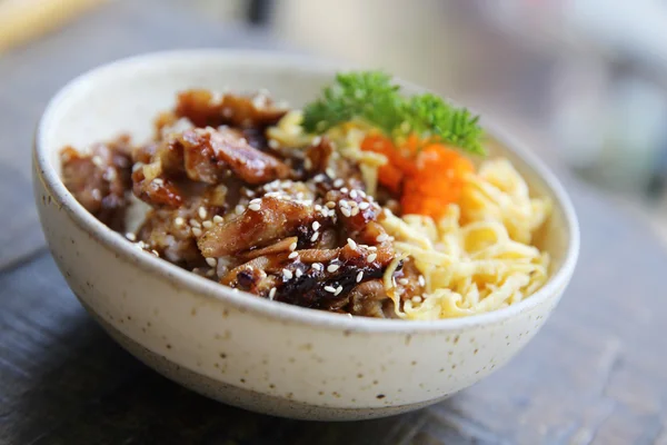Chicken teriyaki with rice — Stock Photo, Image