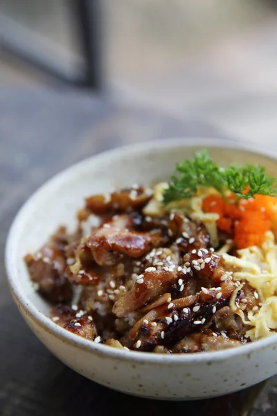 Chicken teriyaki with rice — Stock Photo, Image