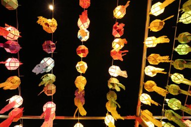 Gökyüzü üzerinde renkli Tay fener