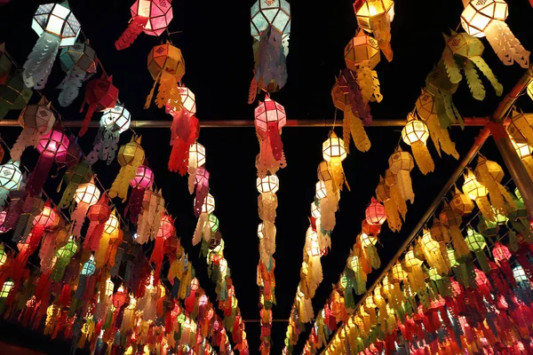 Colourful Thai lantern on sky — Stock Photo, Image