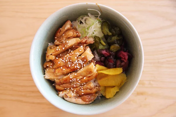 Chicken teriyaki on rice japanese food — Stock Photo, Image