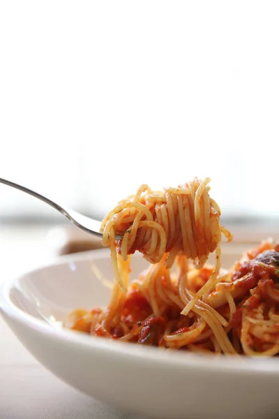 Salsa de ternera boloñesa de espaguetis — Foto de Stock