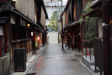 Kyoto, Japonya - 4 Haziran, 2016:Japanese eski şehir merkezinde Kyoto'da Gion 