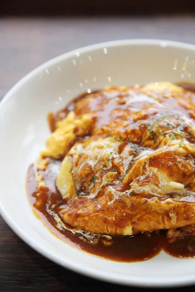 Curry ris med ägg japansk stil — Stockfoto