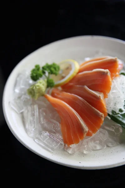 A lazac sashimi közelről — Stock Fotó
