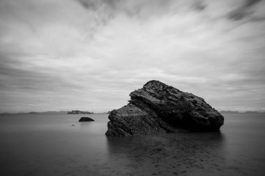 siyah beyaz plaj uzun pozlama