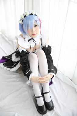 Japonya anime cosplay kız, Ram sıfır, beyaz sesi yeniden