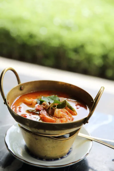 Shimp tom yum sopa, comida tailandesa — Foto de Stock