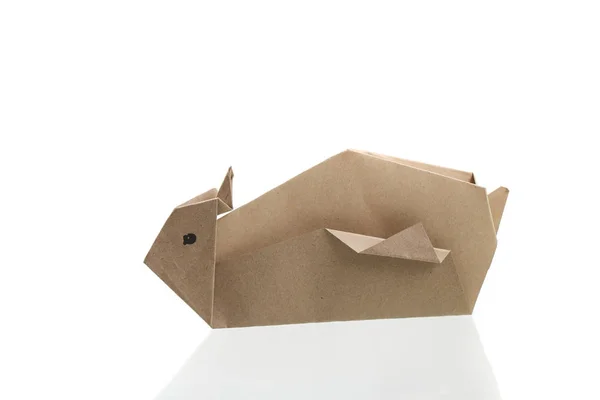 Origam 兔纸模由回收纸分离白色背 — 图库照片