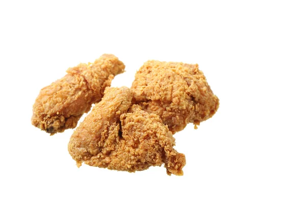 Pollo fritto isolato su sfondo bianco — Foto Stock