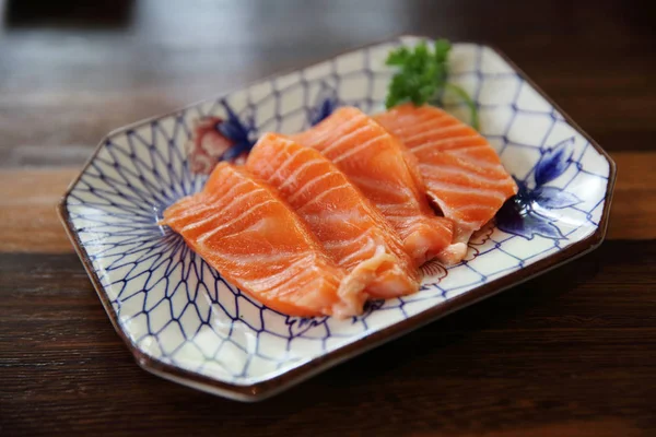 Salmon sashimi in close up — Stock Photo, Image