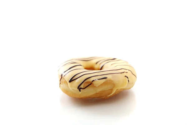 Weiße Schokolade Donut isoliert in weißem Hintergrund — Stockfoto