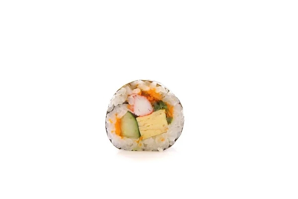 Futomaki sushi , Japanese roll rice egg avocado cucumber and cav — Stock Photo, Image