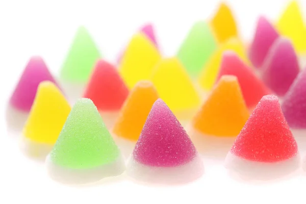 Cukierki Kolorowe Galaretki Białym Tle Tle — Zdjęcie stockowe