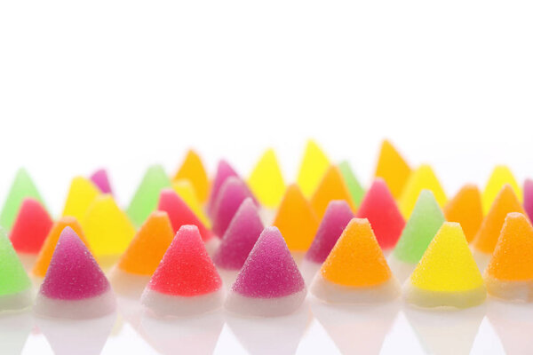 Colorful jelly candy isolated in white background