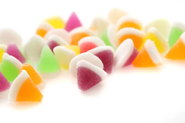 Bunte Gelee Bonbons Isoliert Weißem Hintergrund — Stockfoto