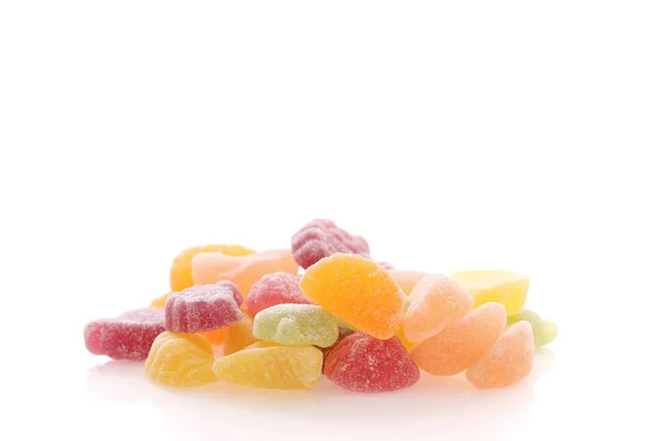 Bunte Fruchtgelee Bonbons Isoliert Weißem Hintergrund — Stockfoto