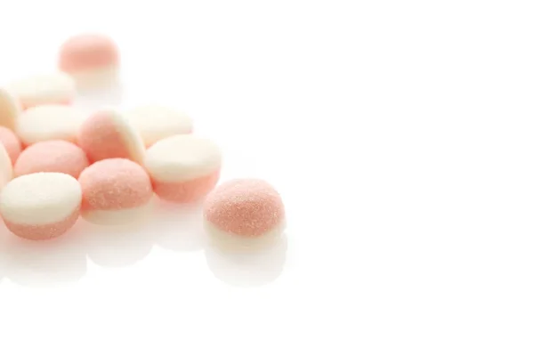 Rosa Gelee Bonbons Isoliert Weißem Hintergrund — Stockfoto