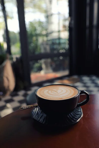Cappuccino Kaffeepause Auf Holz Hintergrund — Stockfoto
