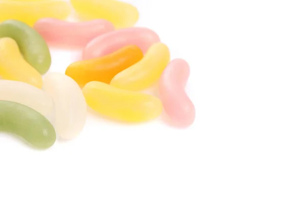 Bunte Gelee Bonbons süßer Zucker isoliert auf weißem Hintergrund — Stockfoto