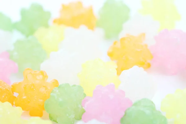 Permen jelly warna gula manis diisolasi pada latar belakang putih — Stok Foto