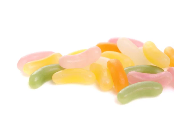 Bunte Gelee Bonbons süßer Zucker isoliert auf weißem Hintergrund — Stockfoto