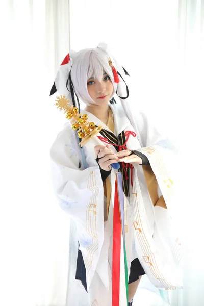 Japón anime cosplay en blanco tono habitación — Foto de Stock