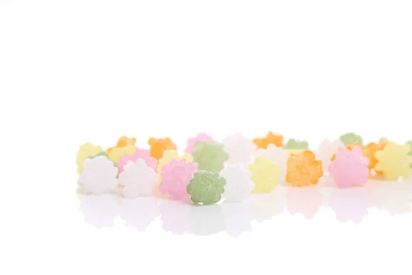 Πολύχρωμο Ζελέ Candy Γλυκιά Ζάχαρη Που Απομονώνονται Λευκό Φόντο — Φωτογραφία Αρχείου