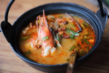 Tom yum çorbası, karides ile Tom yum Tayland Gıda