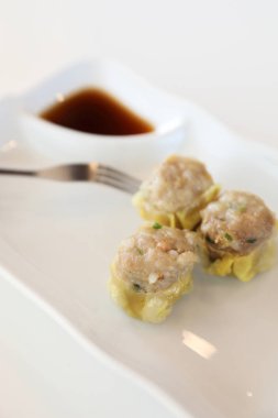 Çin buharda pişmiş hamur tatlısı, yakın çekim