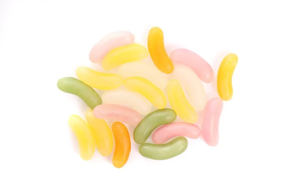 Färgglada Jelly Godis Söt Socker Isolerad Vit Bakgrund — Stockfoto