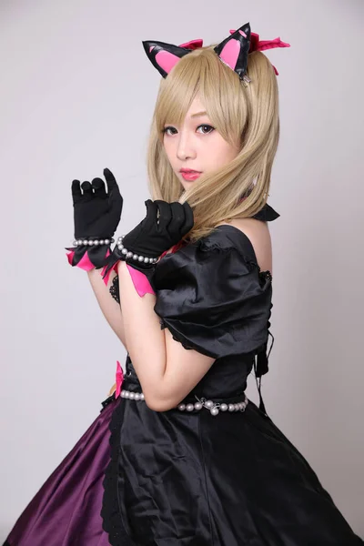 Japão anime cosplay, retrato de menina cosplay isolado em branco — Fotografia de Stock