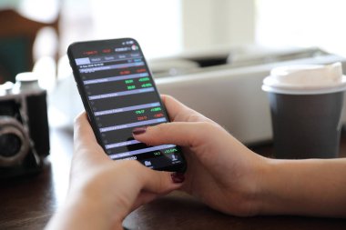 El ile smartphone kafede online stok ticaret 