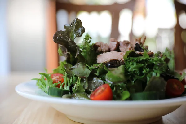 Tuna Salad Appetizer Wood Background — Stock Photo, Image