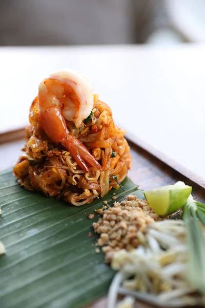 Thai Food Pad Thai Fried Noodle Shrimp — Stock Photo, Image