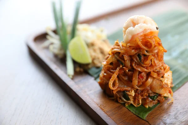 Thaise Voedsel Pad Thai Gebakken Noedel Met Garnalen — Stockfoto