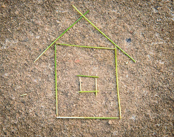 Grass Huset Marken Dream House Framgångskoncept — Stockfoto