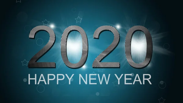 Silber frohes neues Jahr 2020 mit abstrakten Bokeh und Linsenschlag pa — Stockfoto