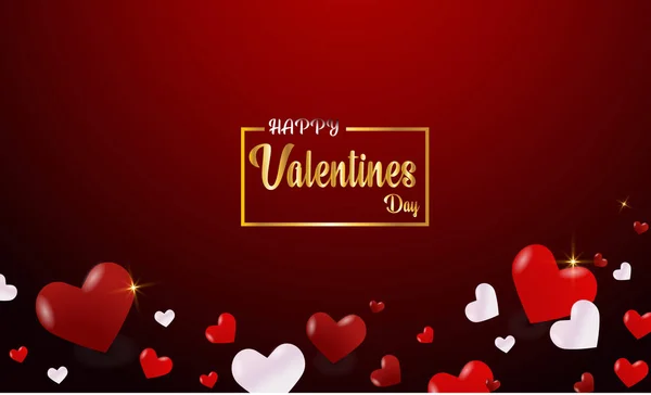 Día de San Valentín, plantilla de fondo de banner. corazón rojo con lette — Vector de stock