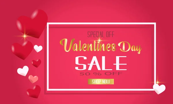 День святого Валентина специальный фон от продажи, шаблон плаката. Пин — стоковый вектор