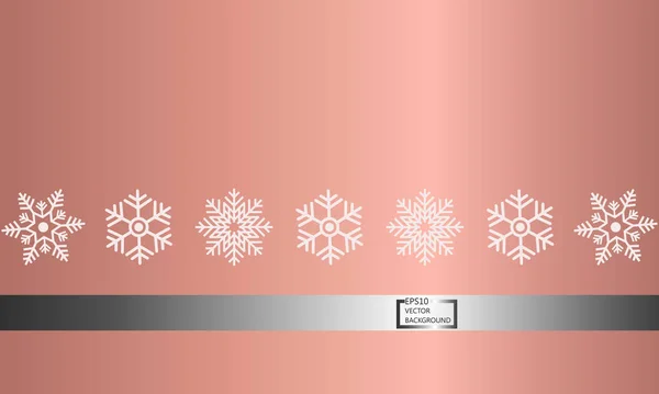 Patrón sin costuras Copos de nieve de oro rosa. Fondo de oro rosa. Chr. — Vector de stock