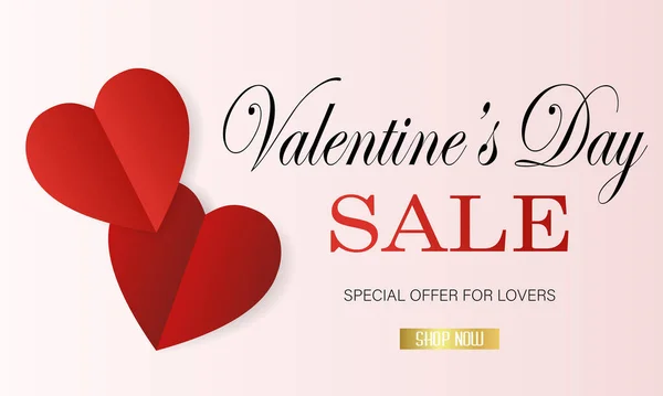 Valentines day sale Promo Web Banner Vector design — Stock vektor