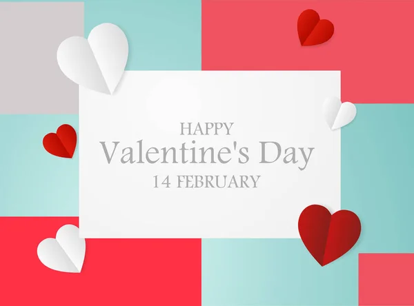 Día de San Valentín, plantilla de banner. corazón rojo con letras en ba — Vector de stock