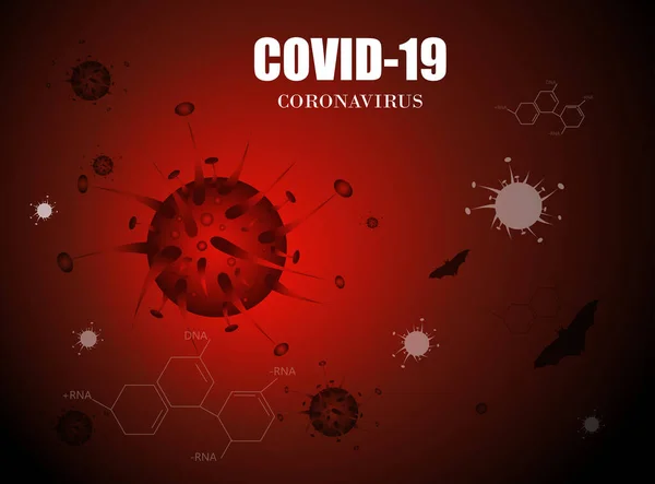 コロナウイルス病Covid 19感染医学 呼吸器インフルエンザCovidウイルス細胞 Covid 19という名前のコロナウイルス病の正式名称 ベクターイラスト — ストックベクタ