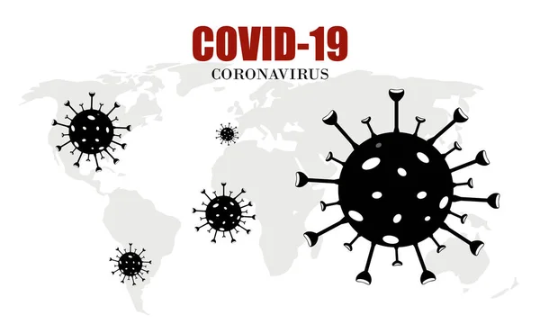 Coronavirus 2019 Ncov Corona Virus Wuhan Карті Світу Вектор — стоковий вектор