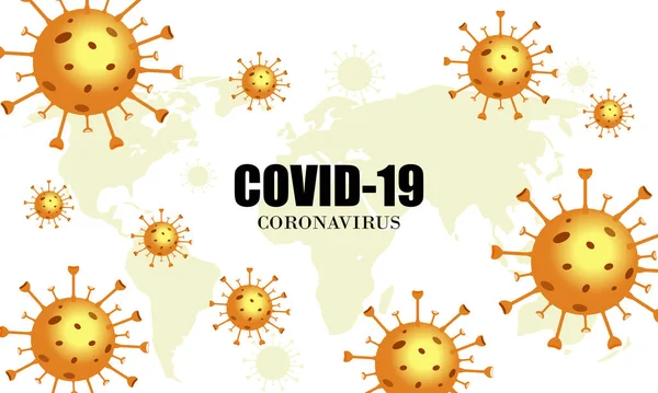 Coronavirus 2019 Ncov Corona Virus Wuhan Fondo Del Mapa Mundial — Vector de stock