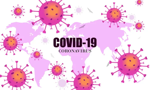 Coronavirus 2019 Ncov Virus Corona Wuhan Sur Fond Carte Monde — Image vectorielle