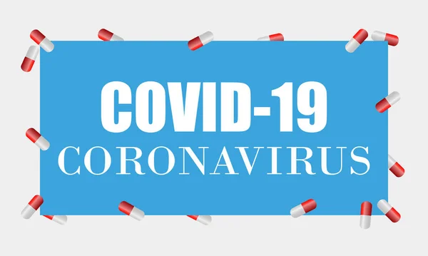 Covid Concepto Coronavirus Con Cápsulas Ilustración Vectorial — Vector de stock