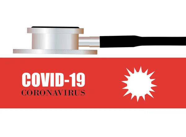 Estetoscopio Ilustración Del Vector Coronavirus Detener Covid19 — Vector de stock