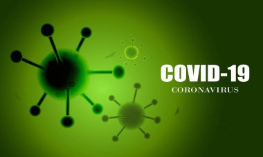 Coronavirus hastalığı COVID-19 enfeksiyonu. Solunum gribi covid virüs hücreleri. Coronavirus hastalığının resmi adı COVID-19, vektör illüstrasyonu